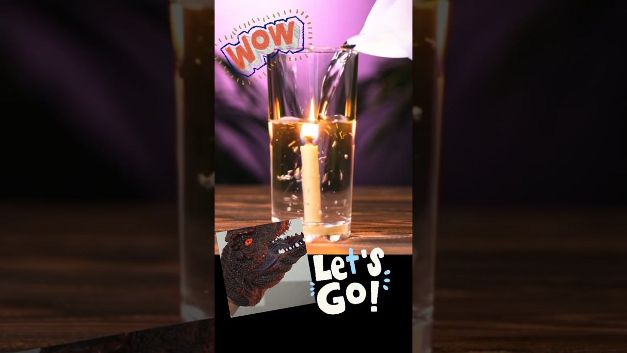 EXPERINENTO con vela 😱 #shorts #experimento #vela #vaso #agua #diy #parati