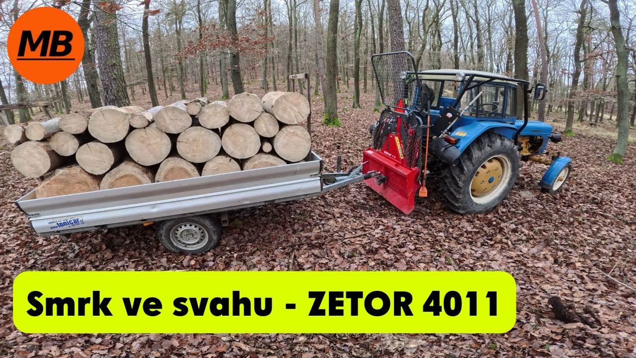 Tractor ZETOR 4011 - STIHL MS 500i - Suchý smrk ve svahu