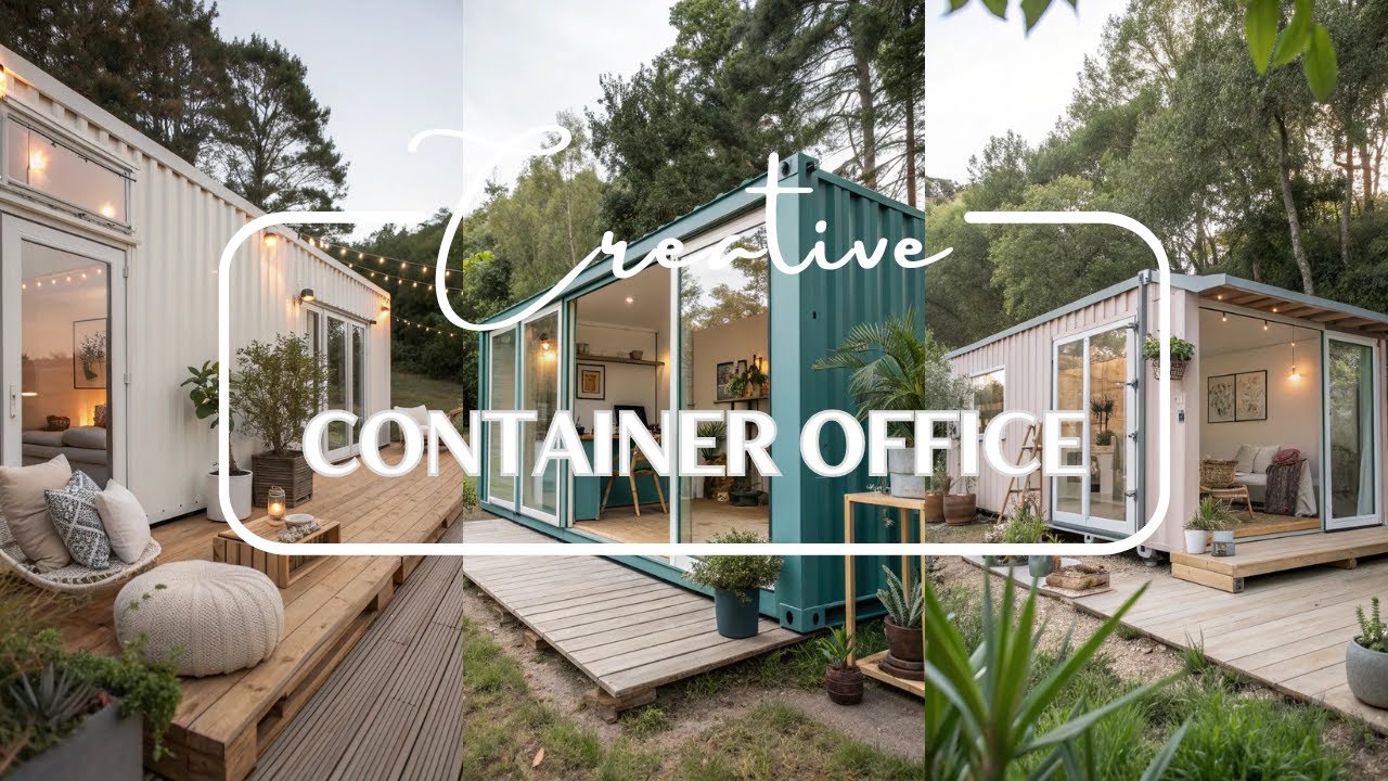 CONTAINER OFFICE DESIGN IDEAS | CREATIVE PREFAB MODULAR HOME OFFICE DESIGN WITH SHIPPING CONTAINER