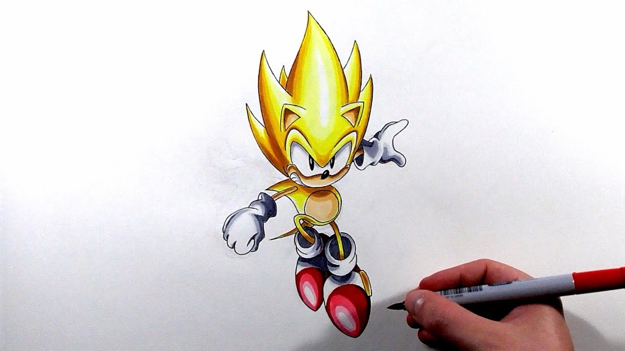 Drawing classic Super Sonic and the 7 Chaos Emeralds. #sonicthehedgeho