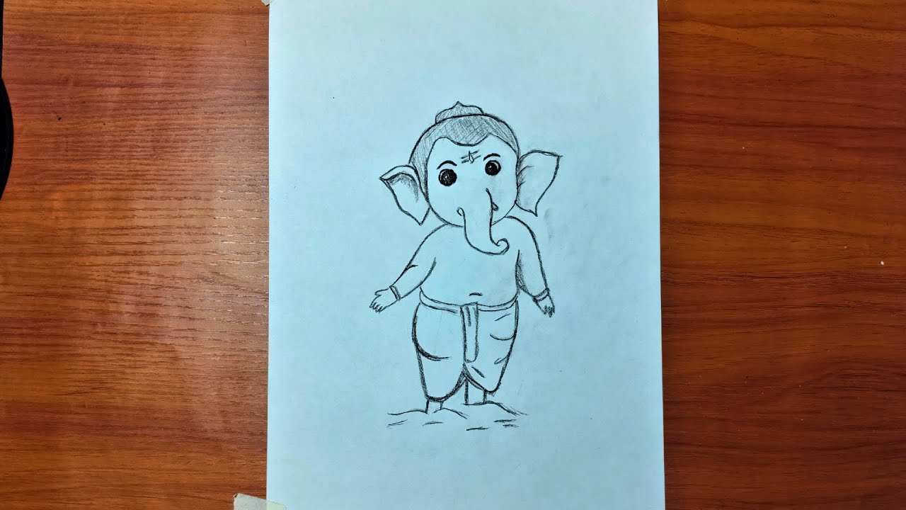 Easy Ganpati Bappa drawing 😍 || step by step drawing tutorial || easy ...