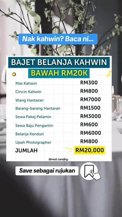 Cara Bajet Belanja Kahwin Bawah RM20K #kahwin #jimat