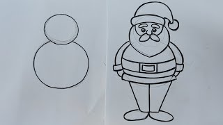 HOW TO DRAW EASY SANTA CAUS STEP BY STEP,CHRISTMAS DRAWING VERY EASY FOR BEGINNERS,