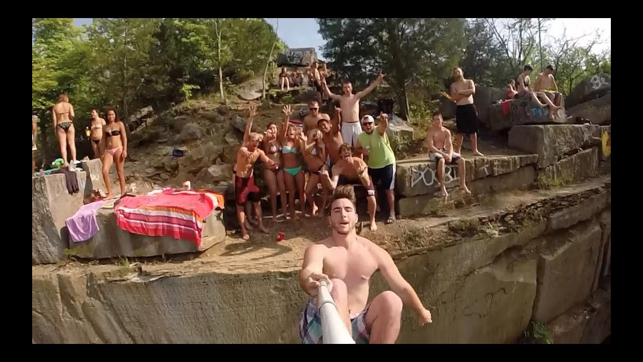 Gopro Hero 3+ Quarry Jumping at Rooftop quarry! Bloomington Indiana ...