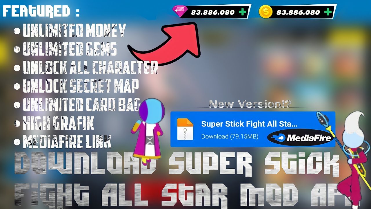 Super Stick Fight All-Star Hero v1.7 Apk Mod [Dinheiro Infinto]