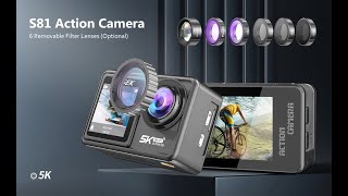 AUSHA® 5K Action Camera with Touch Dual Screen EIS WiFi Waterproof Sport with Remote