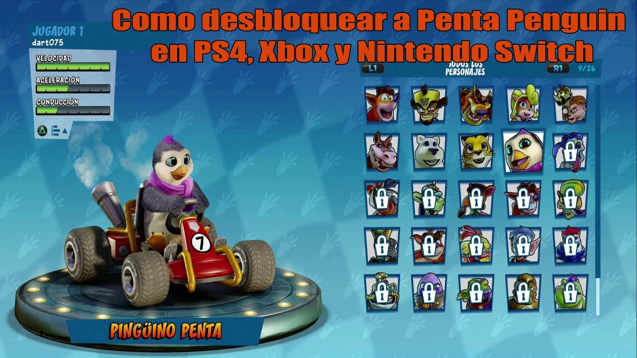 Como desbloquear a Penta Penguin en CRASH TEAM RACING NITRO FUELED en PS4,  Xbox y Nintendo Switch - YouTube