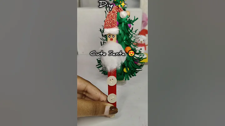 Diy Cute Santa from icecream stick 🤶🏻✨ #shorts #diy #art #craft #viral #trending #christmas #ideas