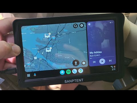 Sanptent 7" Portable Wireless Apple Car Play / Android Auto head unit review and wiring process