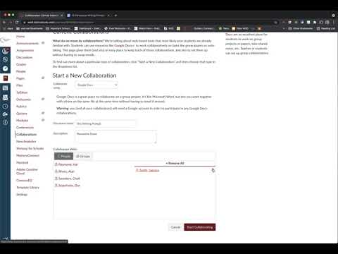 Canvas Collaborations with Google Docs