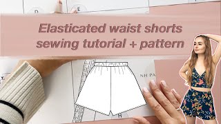 DIY shorts  Sewing EASY elasticated waist shorts for beginners | NH Patterns Jenny shorts tutorial