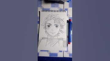 My first anime character sketch/ tanjiro sketch/ #sketch #art #shorts