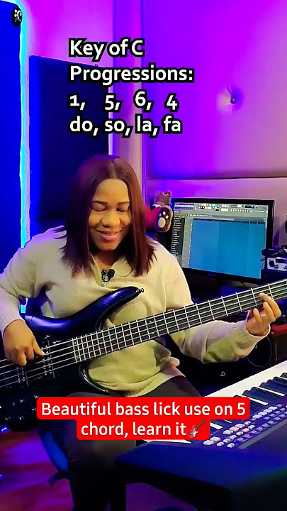 Beautiful bass lick use on 5 chord, learn it🎸 #shorts