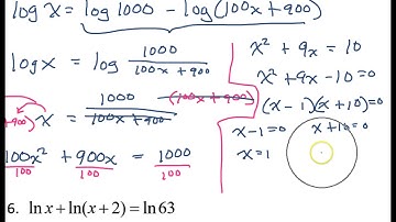 Day 7 HW (4 to 6) Solving Logarithmic Equations