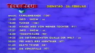 Teleclub, der Kinokanal - Programmtafel und Ident (1991)