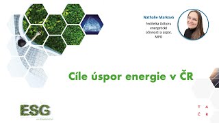 Řízení uhlíku v ČR a EU: Cíle úspor energie v ČR