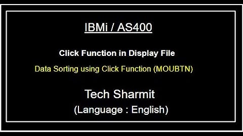 IBMi (AS400) Data sorting using click function (MOUBTN) | Display File tutorial |  as400  beginner