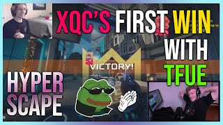 xQc's FIRST WIN on HYPERSCAPE with TFUE! - xQc POV | HYPERSCAPE Clips