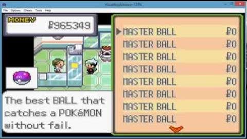 How to get infinite money and master balls for free Pokemon Emerald