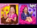 1000 Mystery Buttons Challenge Barbie Vs Bratz Funny Moments By Multi DO Challenge 