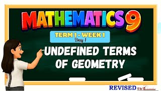 Matatag Math 9 Term 1 Week 1 | Undefined Terms of Geometry