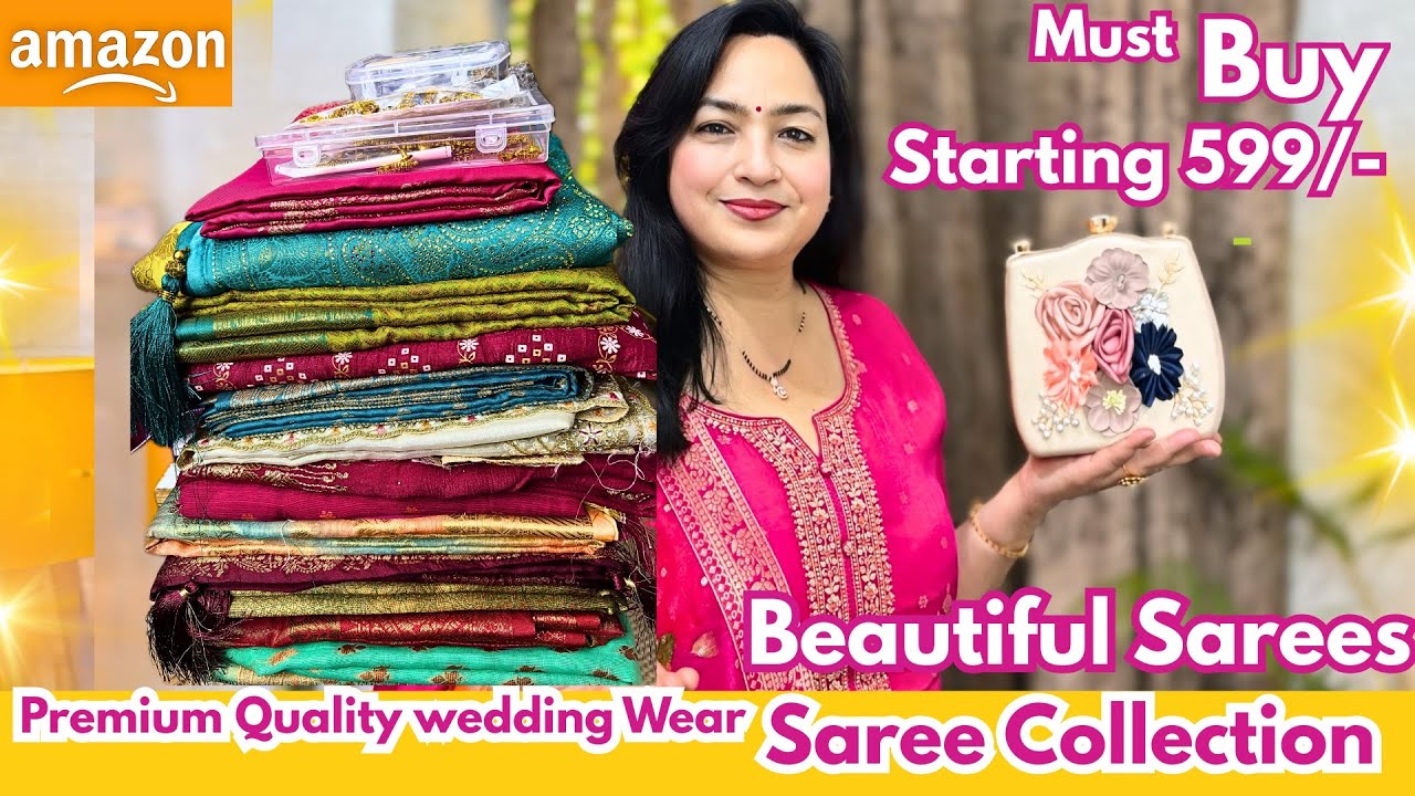 😍Holi Special Amazon Premium Quality Saree Haul #amazonfashion #collab #amazon @ashigautam #saree