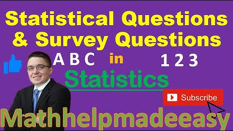 What are Statistical Questions & Survey Questions in Statistics Video | Mathhelpmadeeasy
