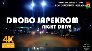 Drobo To Japekrom Night Drive in the Jaman South Municipal in the Bono Region of Ghana 4K