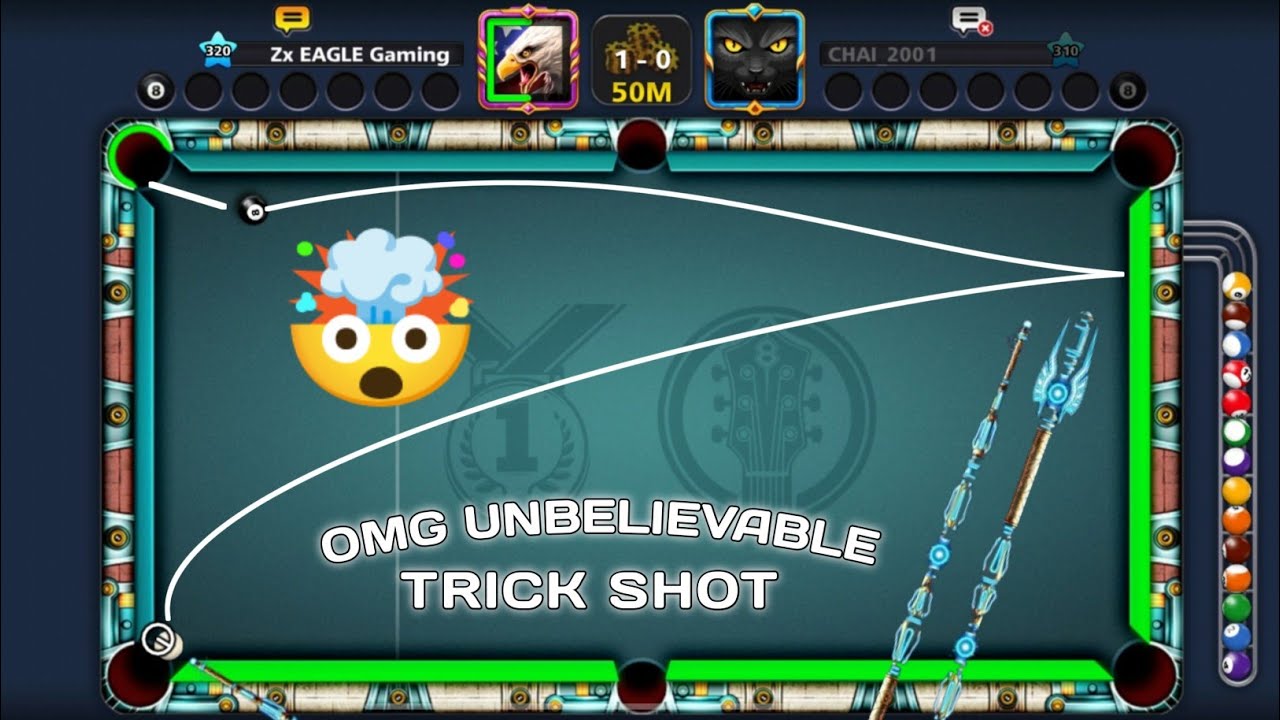 8 Ball Pool - Unbelievable 😱 Trick Shot With Archon Cue