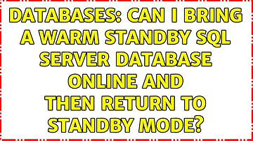Databases: Can I bring a warm standby SQL Server database online and then return to standby mode?