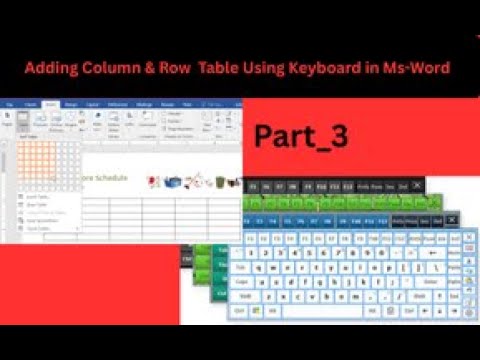 Inserting Column and Row Using Keyboard in Microsoft Word - YouTube