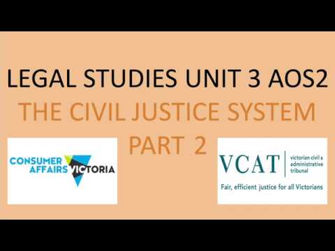 VCE LEGAL STUDIES UNIT 3 AOS2 THE CIVIL JUSTICE SYSTEM PART 2 - YouTube