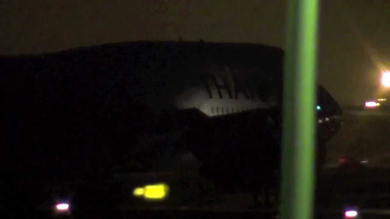 Thai Airways Boeing 747 Night Landing Rome - Fiumicino (Leonardo da Vinci) (FCO / LIRF) - RWY 16R