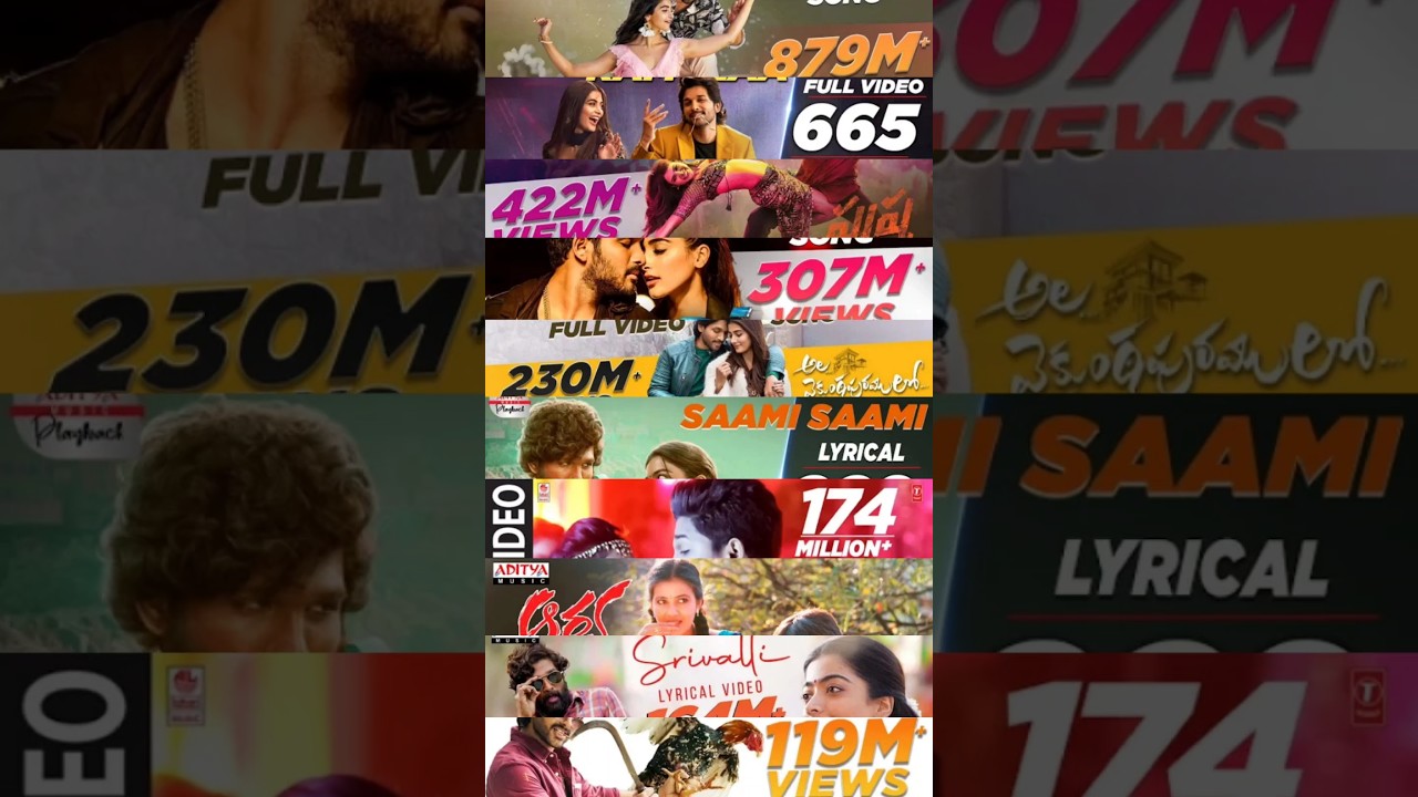 Most Viewed Telugu Songs of Allu Arjun #tollywood
