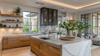 How to Design Open Kitchen Living Interior with Invisible Space Divisions