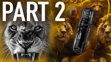 REALISTIC LION TATTOO, FULL LEG (TUTORIAL/PART 2)