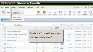 Deleting content in joomla