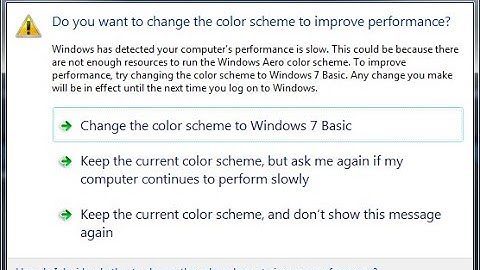 do you want to change the color scheme to improve performance