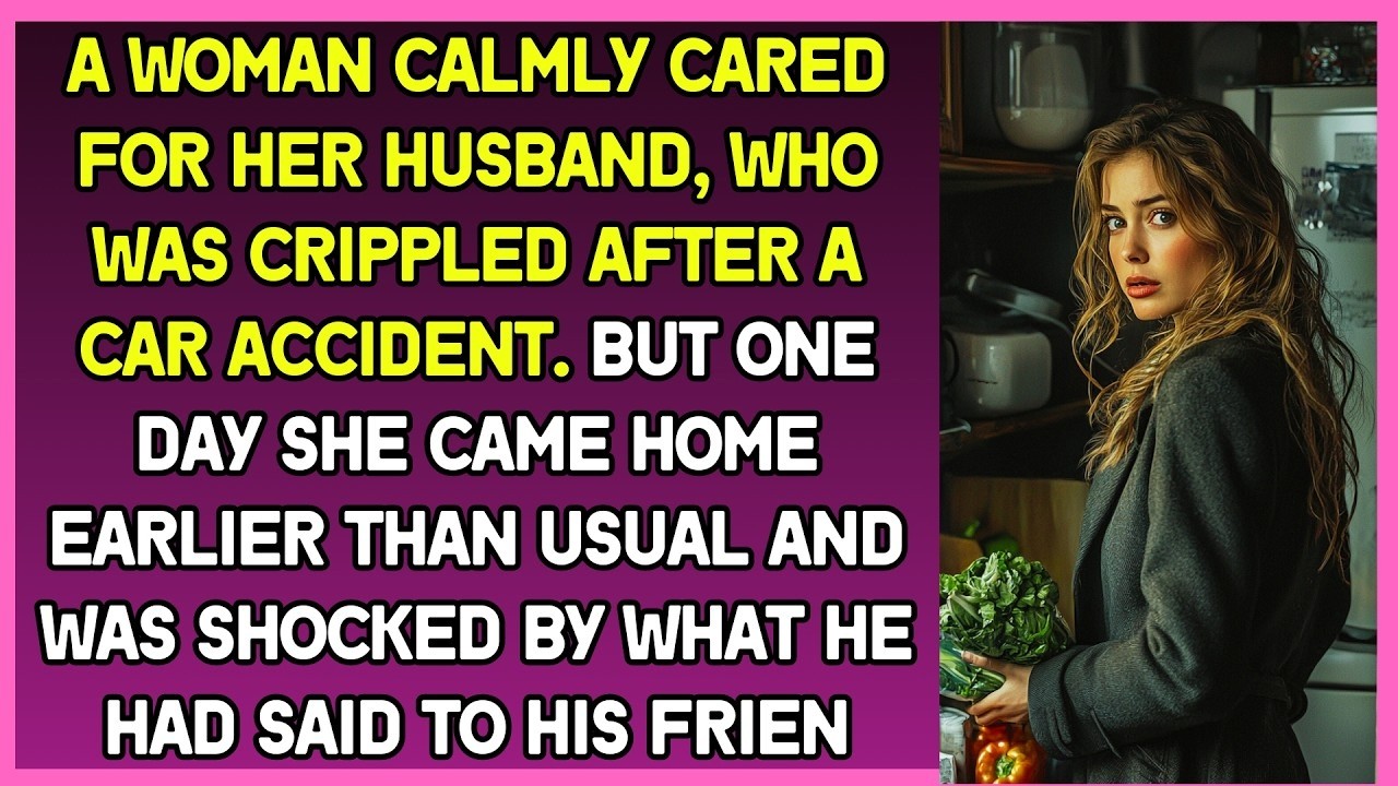 Wife cared for her sick husband  Once, she came home earlier & heard what he had said to his fri