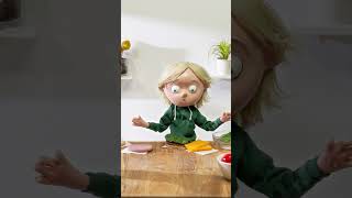 Benny Makes His Favorite Sandwich. Ham, Cheese and NO Lettuce! #shorts #kidsyoutubechannel