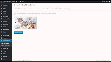 Smell - Theme Activation and Importing One Click Demo Content