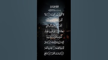 سورة القيامة لا اقسم بيوم القيامة ولا أقسم بالنفس اللوامه الاية ١ إلى الآية ٨