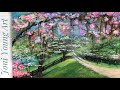 ACRYLIC PAINTING TUTORIAL | HOW TO PAINT🌸 “CHERRY TREE LANE” 🌸 STEP BY STEP