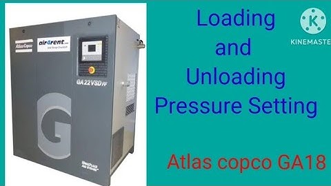 Atlas copco GA18 Air compressor Loading and Unloading pressure Setting...
