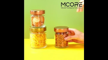 Best Glass Containers Ergo Jar with Gold Metal Lid