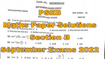 PSEB Class 12 Maths Second Sample Paper Solutions| Section B | Scholar Tutorial