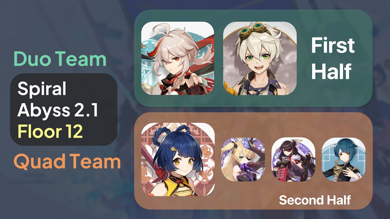 New Spiral Abyss 2.1 Floor 12 9 Stars - Duo Team & Quad Team - F2P ($0 Spend)