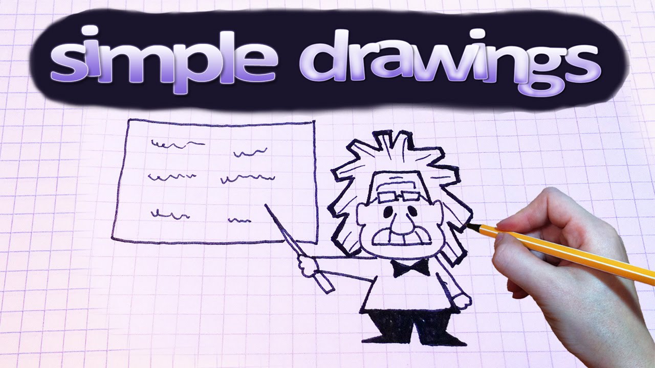 Simple drawings #42 How to draw Einstein - YouTube