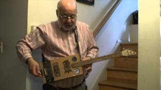 Yellow Rose Thunder Cigar Box Electric Guitar 4 String Open G