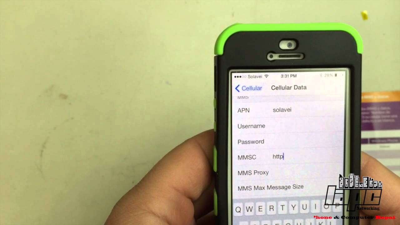 Solavei mms settings